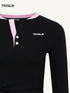 Contrast Lace-Up Long Sleeve Tee