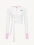 Contrast Lace-Up Long Sleeve Tee