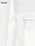Contrast Lace-Up Long Sleeve Tee