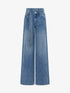 Crystal Strap Asymmetric Waist Wide-Leg Denim Jeans