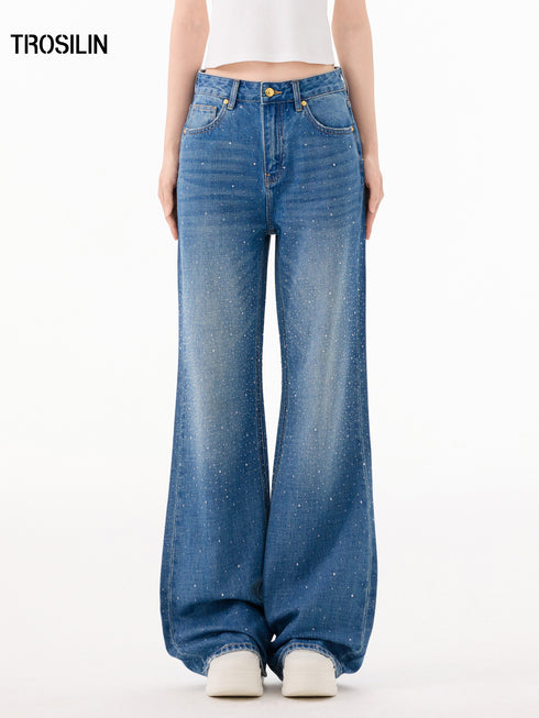 Indigo Crystal Flared Pants
