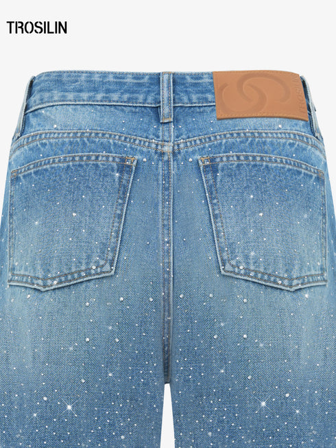 Indigo Crystal Flared Pants