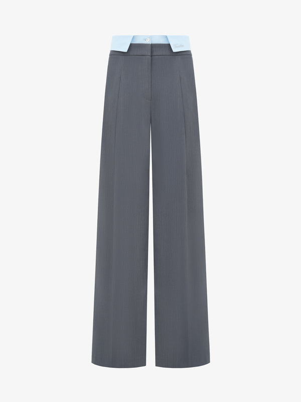 Hybrid fog gray wide-leg trousers