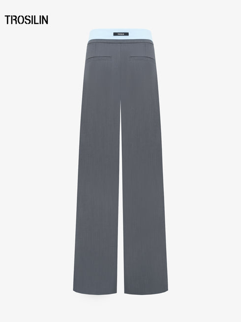 Hybrid fog gray wide-leg trousers