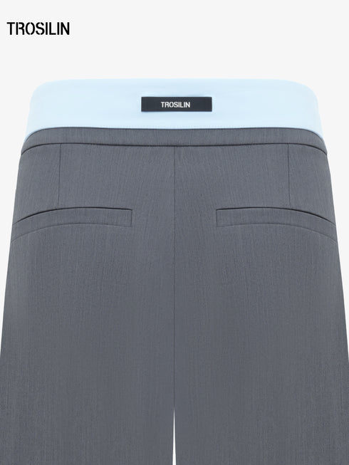 Hybrid fog gray wide-leg trousers