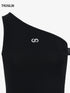 Black zip-front v-neck fitted camisole