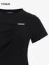 Obsidian pleated short crop t-shirt