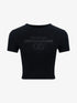 Black crystal-embellished t-shirt
