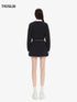 Black track-inspired cropped zip-up jacket