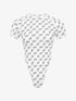 White all-over print short sleeve bodysuit