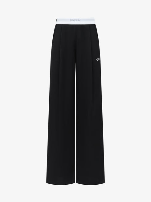Midnight Drape Satin Waistband Trousers