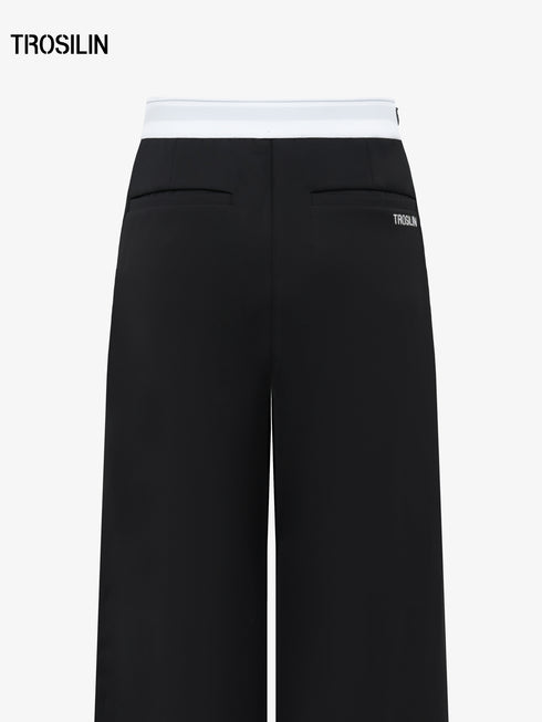 Midnight Drape Satin Waistband Trousers
