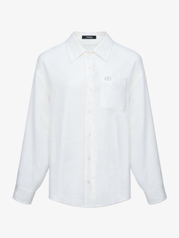 STELLA Shimmering Pearl Satin Shirt