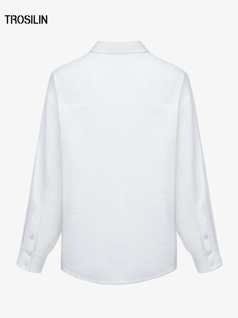 STELLA Shimmering Pearl Satin Shirt