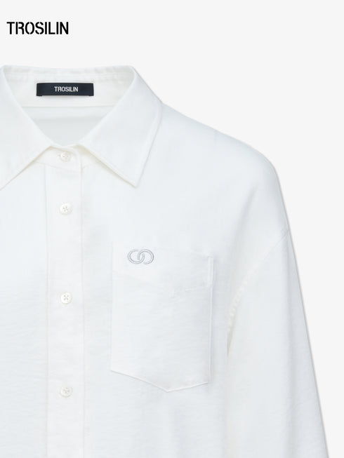 STELLA Shimmering Pearl Satin Shirt