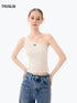 Lune White One-Shoulder Knit Tank