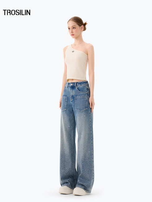 Lune White One-Shoulder Knit Tank