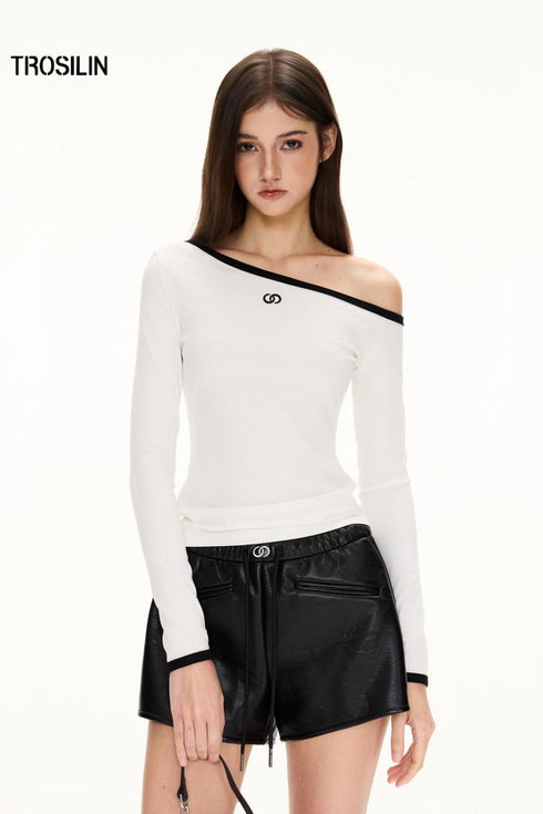 One-Shoulder Long Sleeve Top