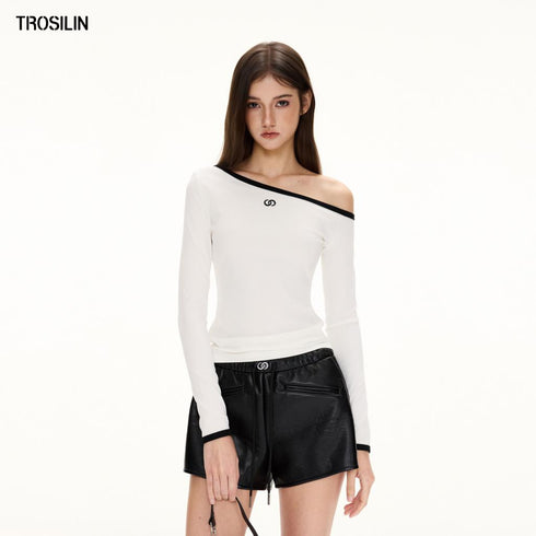 One-Shoulder Long Sleeve Top