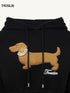 Cropped Hooded Embroidered Graphic Sweatshirt