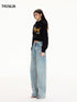 Cropped Hooded Embroidered Graphic Sweatshirt