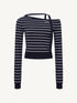 Off-Shoulder Striped Knit Top