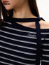 Off-Shoulder Striped Knit Top