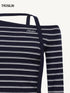 Off-Shoulder Striped Knit Top