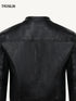 Structured Stand Collar Cropped Leather Jacket