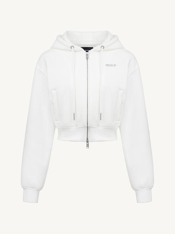 Cropped Zip-Up Hoodie
