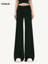 Slim Flared Mid-Waist Belted Trousers