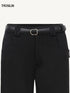 Slim Flared Mid-Waist Belted Trousers