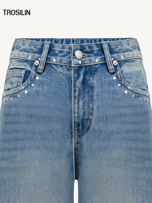 Straight-Leg Denim Jeans