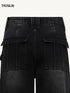 Multi-Pocket Straight-Leg Cargo Denim Jeans