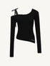 Asymmetric Off-Shoulder Wool Knit Sweater