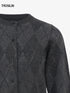Sparkle Plaid Diamond Check Embellished Wool Cardigan