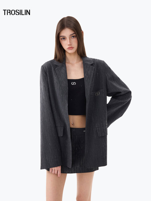 Stardust Crystal Relaxed Blazer