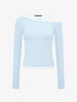Mist blue layered long sleeve top