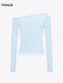 Mist blue layered long sleeve top
