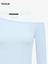 Mist blue layered long sleeve top