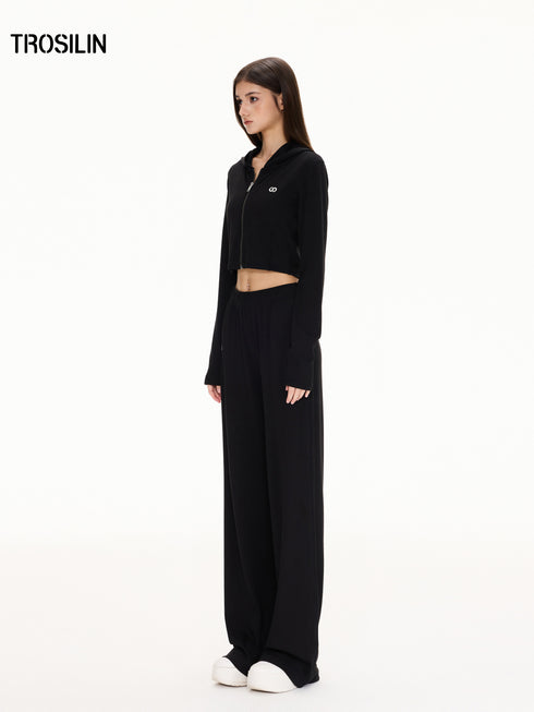 Draped Active Wide-Leg Pants