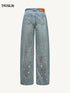 Ink-Splatter Crescent Jeans