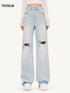 Distressed Paint-Splatter Jeans