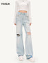 Distressed Paint-Splatter Jeans