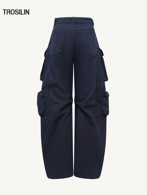 Multi-Pocket Barrel-Leg Utility Pants
