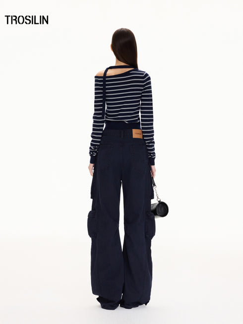 Multi-Pocket Barrel-Leg Utility Pants