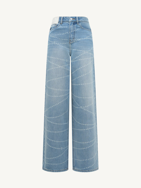 Laser Washed Denim Pants