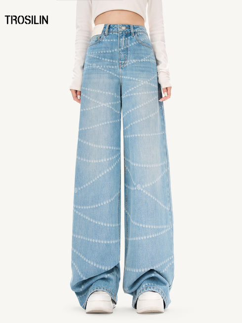 Laser Washed Denim Pants