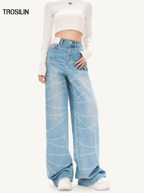 Laser Washed Denim Pants