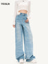 Laser Washed Denim Pants